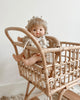 Children's Rattan Doll Shopping Cart with Seat