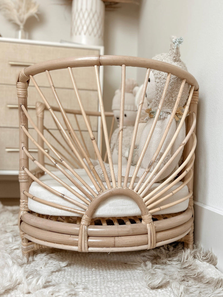Rattan children's and kids doll daybed