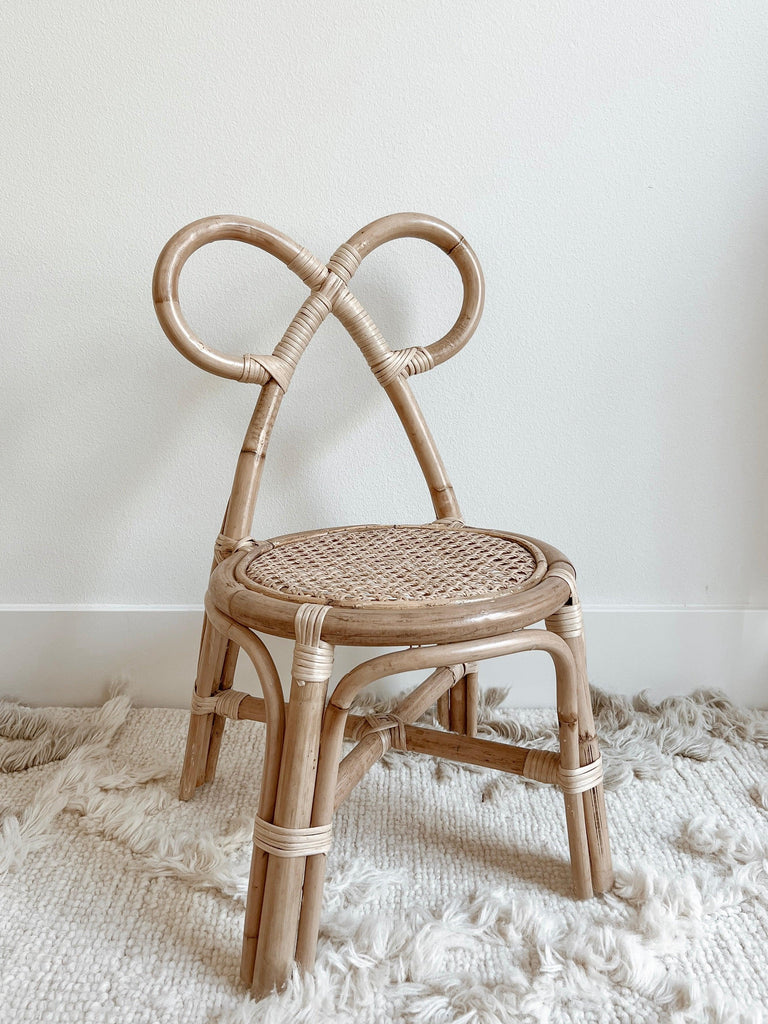 Children's Wicker rattan Bow Chair 